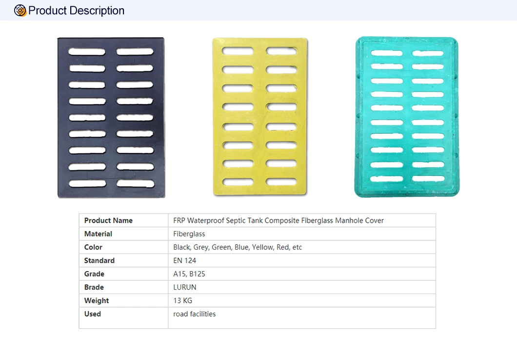 Light Duty FRP GRP Rain Grates Drain Water System Trench Cover